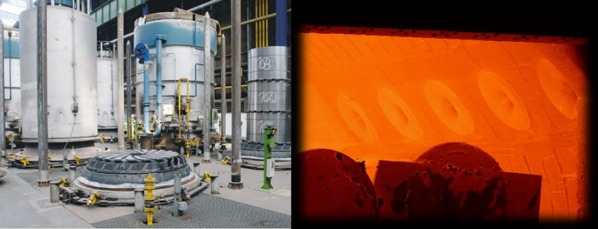 Haubenglühe (Quelle tkR) und Schmiedeofen