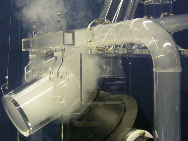 Simulation Roheisenchargieren am physikalischen Modell