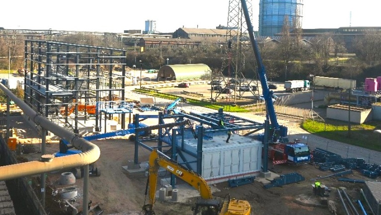 Reallabor H<sub>2</sub>Stahl: Baufortschritt unserer DR-Versuchsanlage